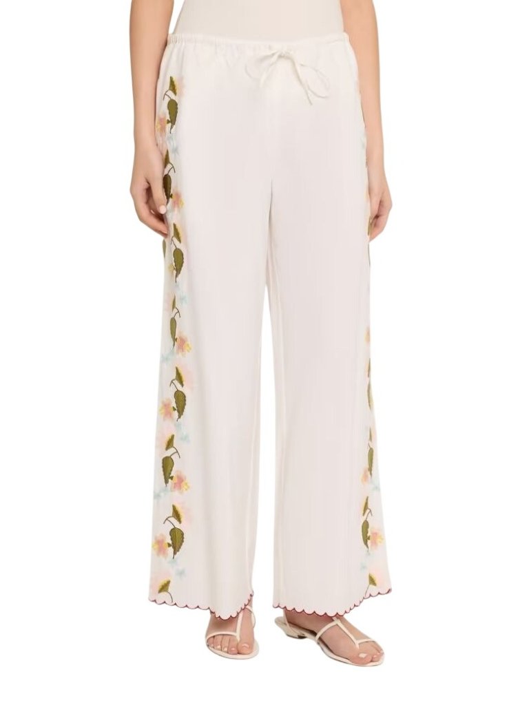 Ciao Lucia Ermmano Embroidered Drawstring Pants In Xsmall Womens Trousers
